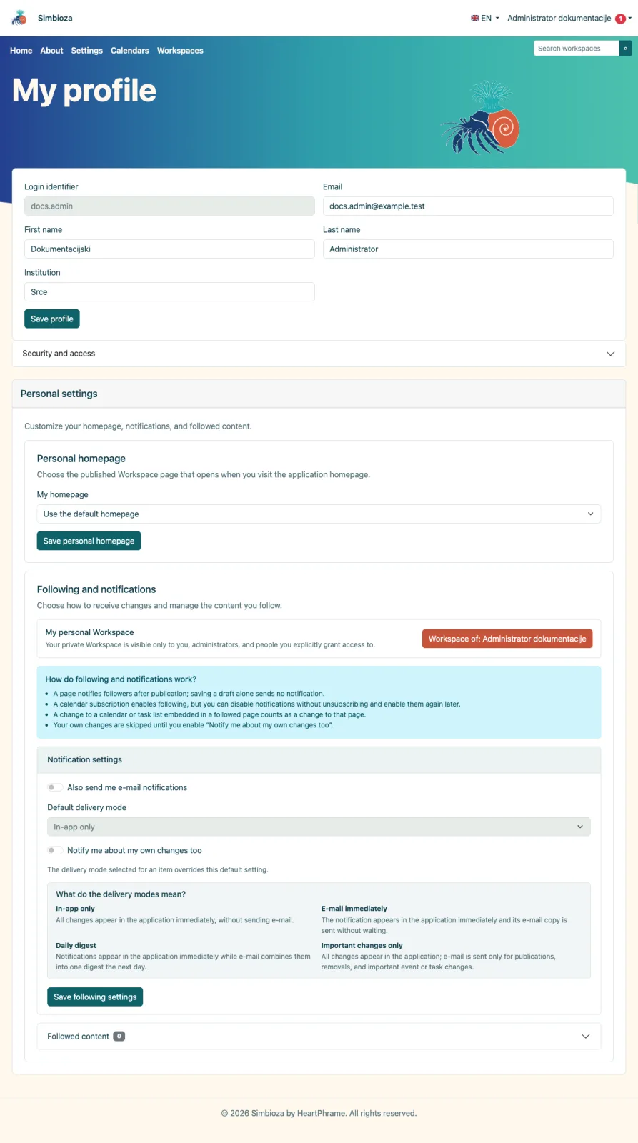 Personal profile