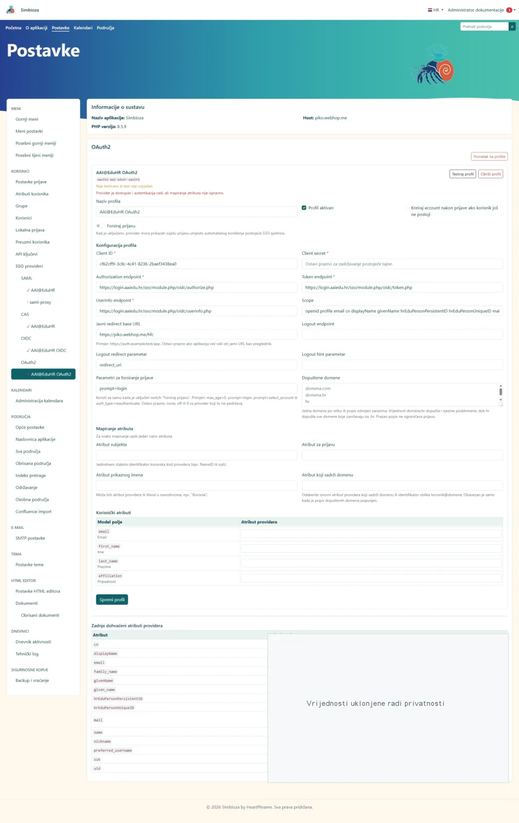 Prvi OAuth2 test