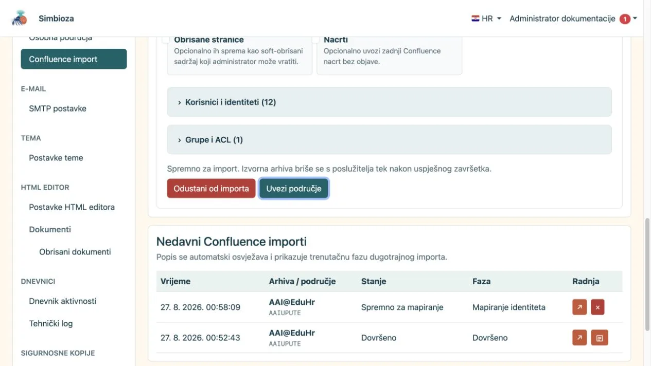 Import pripremljen bez povijesti