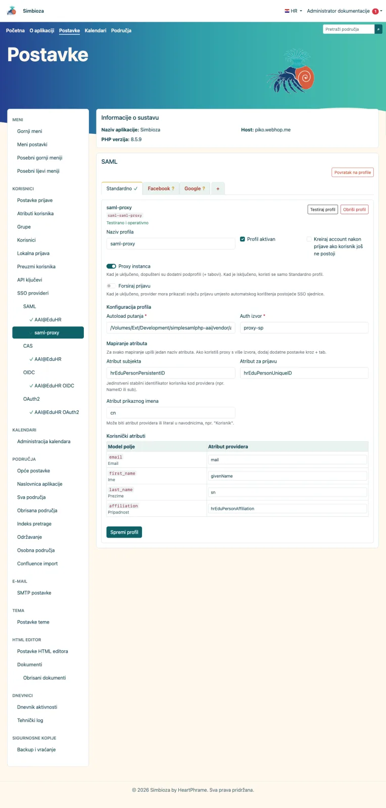 Operativni standardni proxy profil