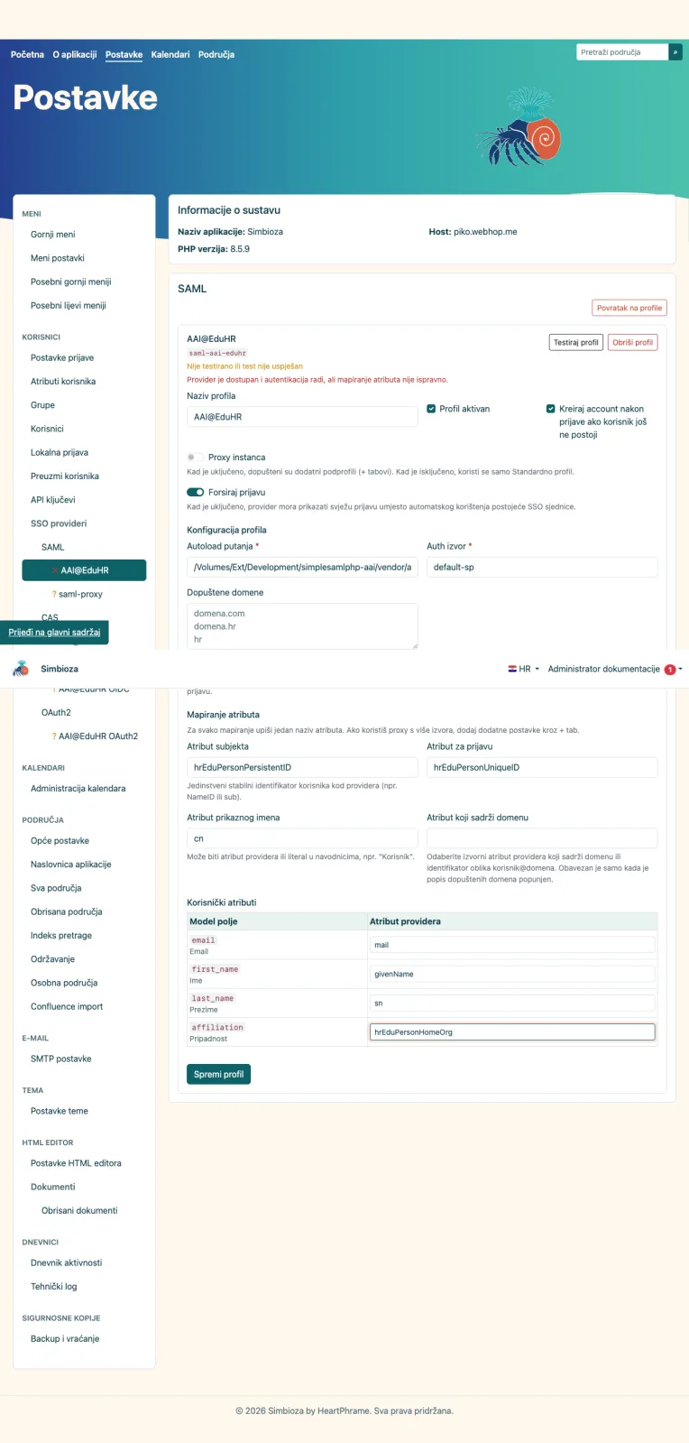 SAML mapiranje
