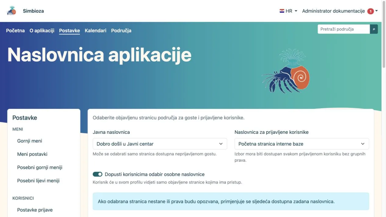 Naslovnica aplikacije