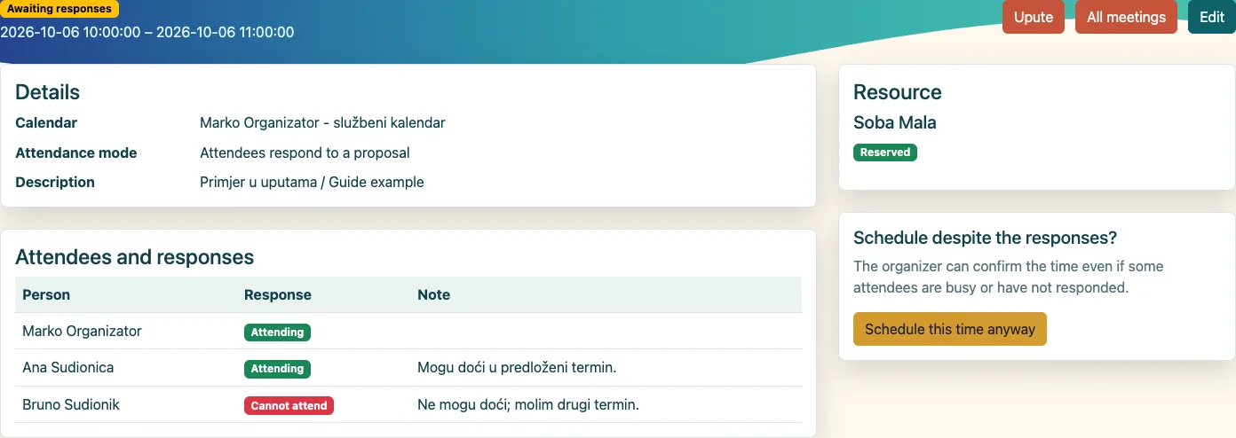 The option to consciously schedule despite replies.