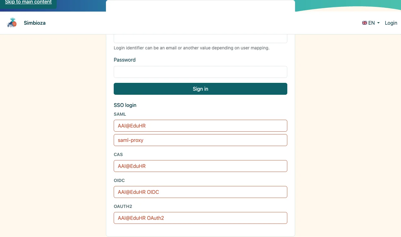 Launching the AAI login