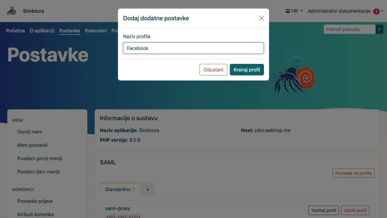 Dodavanje proxy podprofila