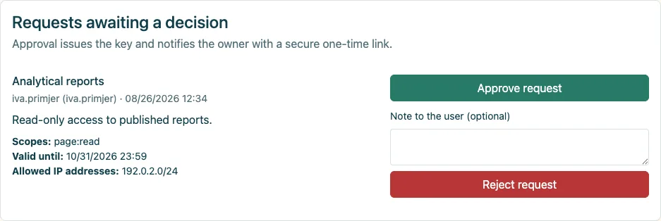 Pending API request