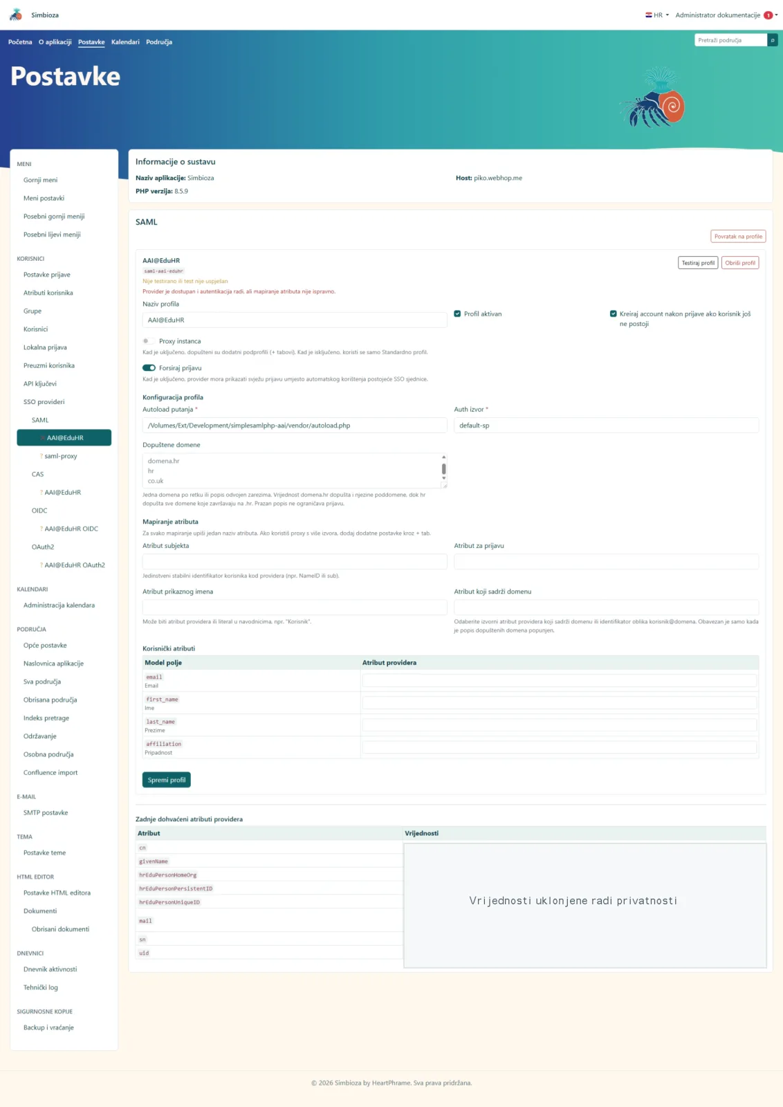 Prvi SAML test