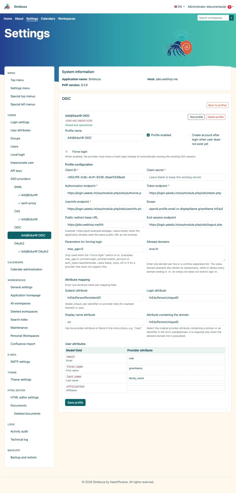 Operational OIDC profile