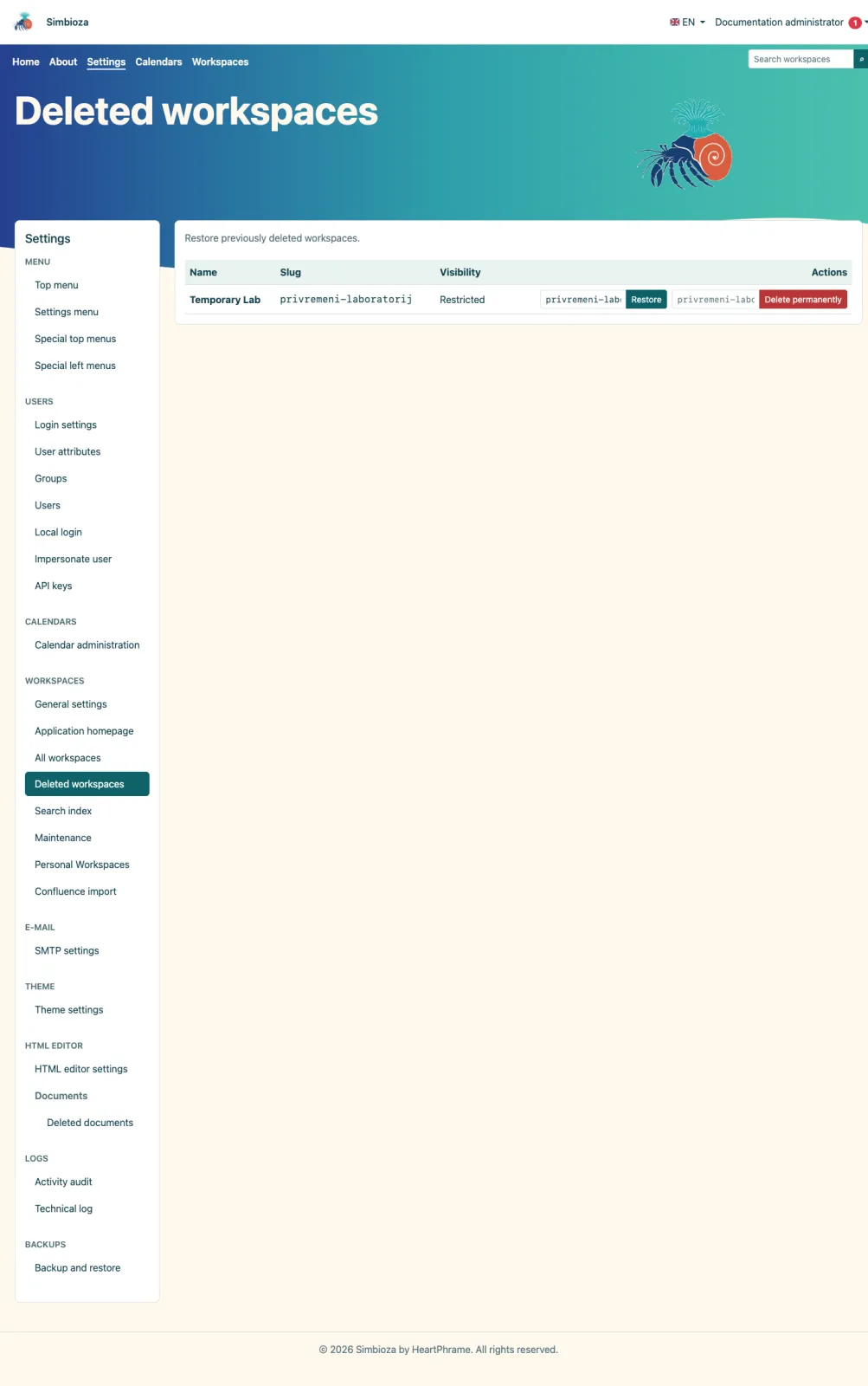 Deleted Workspaces
