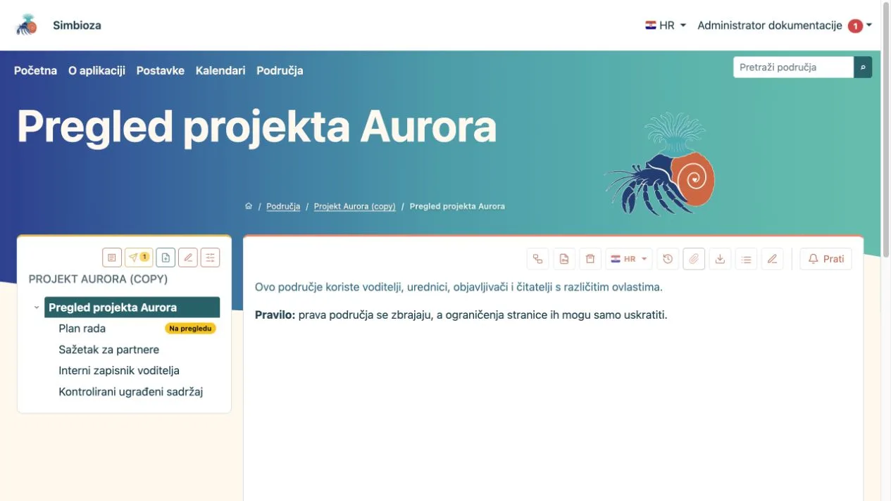Područje vraćeno u novu kopiju