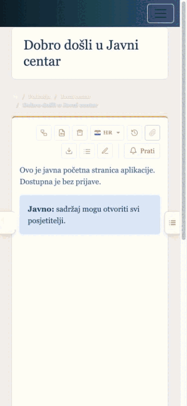 Animirano uključivanje stabla i sadržaja