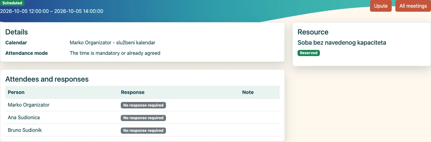 Approved room and scheduled mandatory meeting.