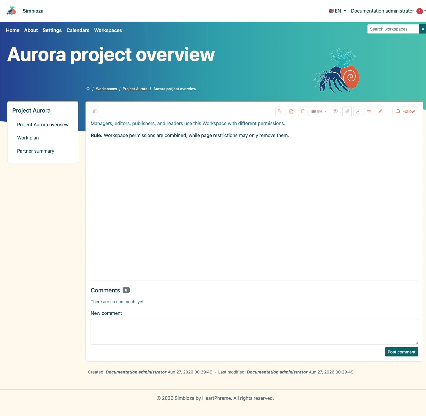 Project tree and publishing state