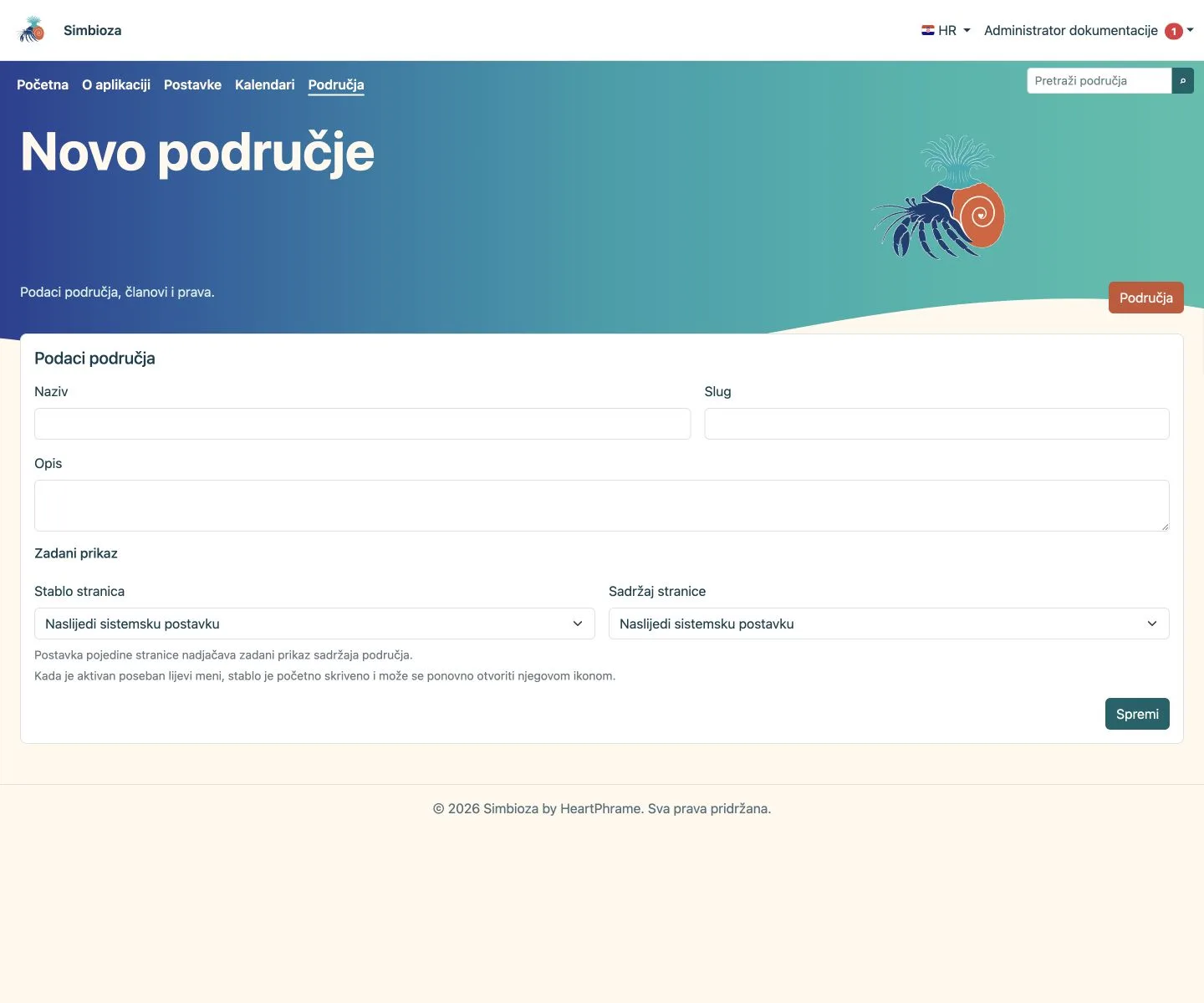 Obrazac Novo područje