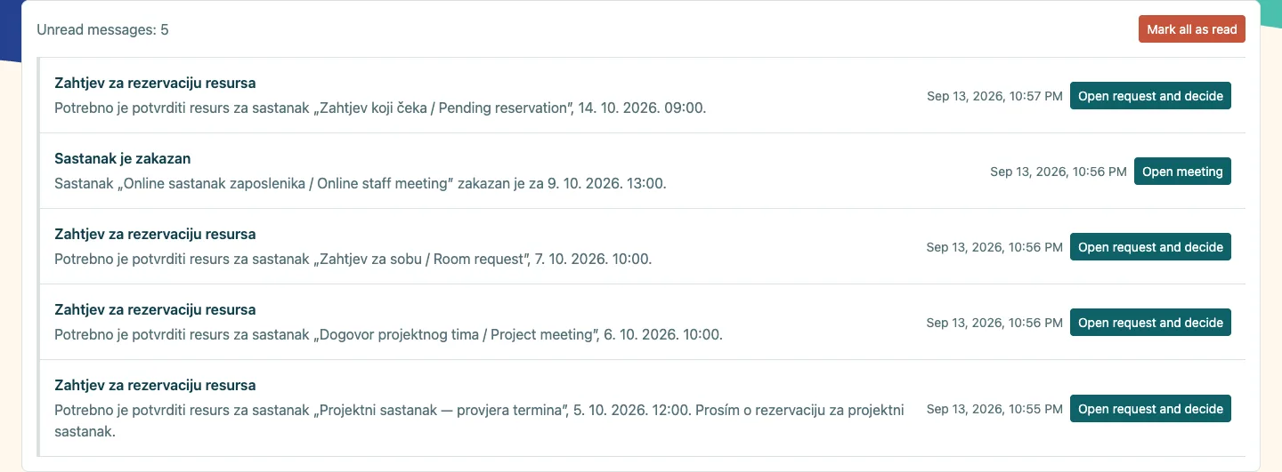 Ivana receives a notification linking to the request.