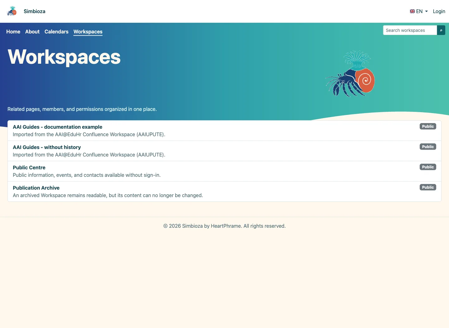 Guest Workspace list