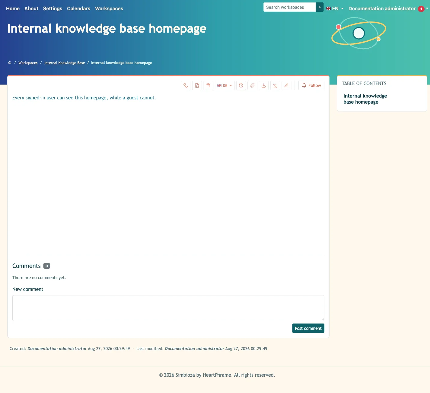 Signed-in home page
