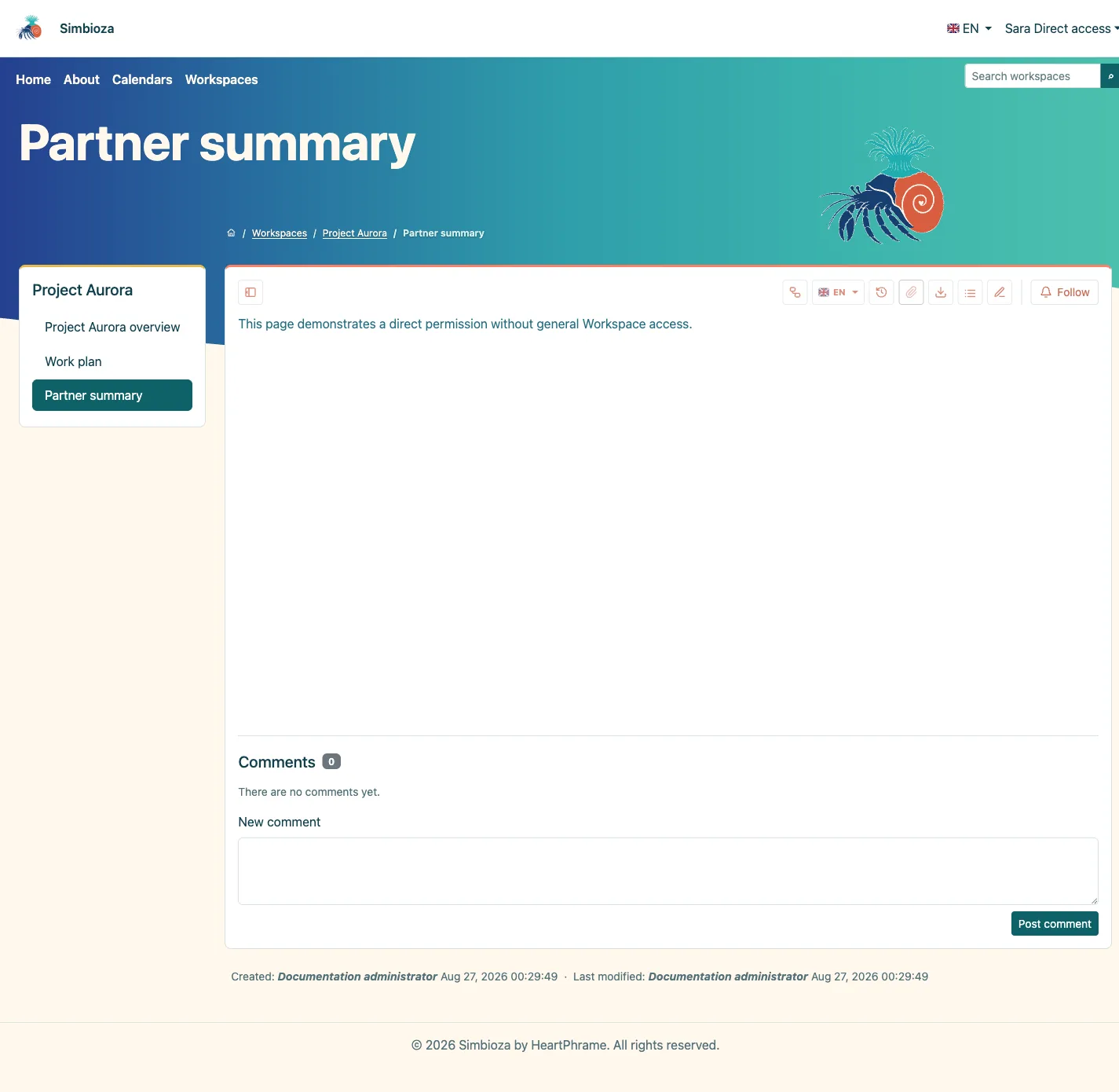 Directly permitted page