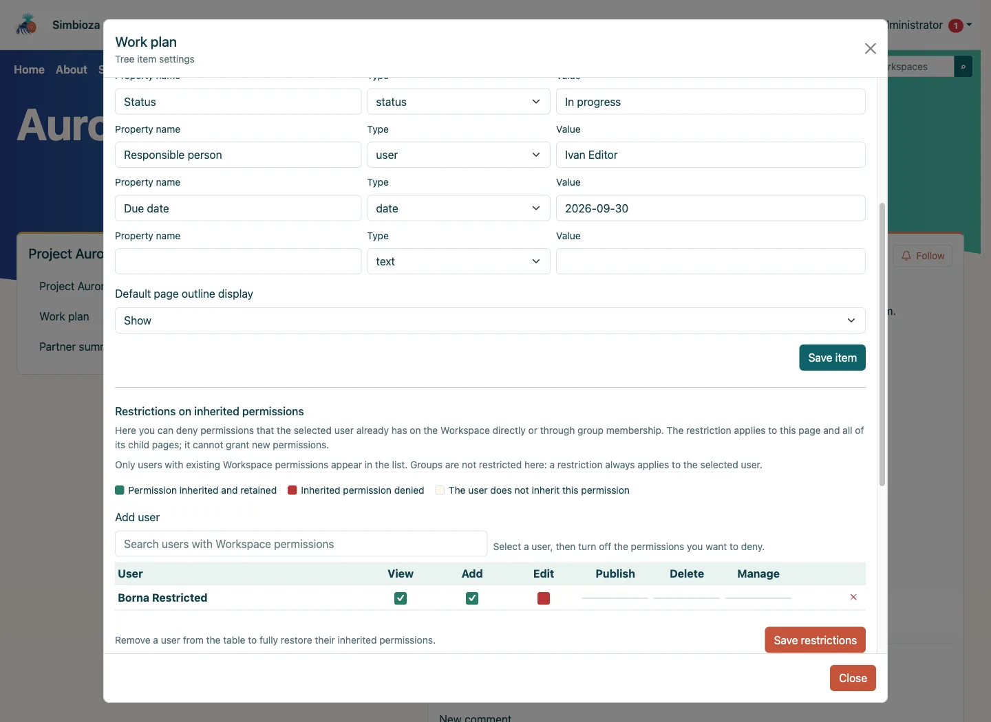 Page permissions