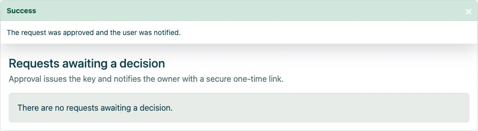 Approved API request