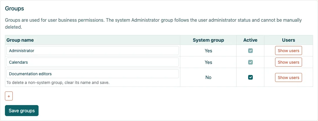 Example group before saving