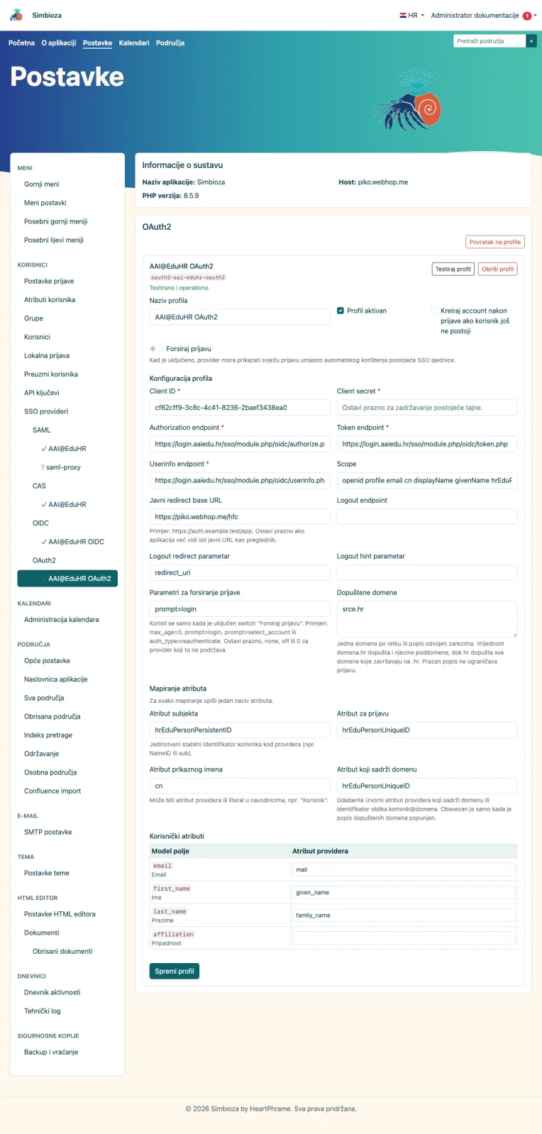 Operativni OAuth2 profil